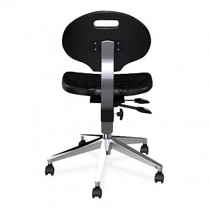 Biofit Unique U Series Chairs with ISO 6 Clean Room Package - Unique U Series Black Chairs with ISO 6 Clean Room Package, Aluminum Base and Chrome Finish without Arms, Low Seat Height, 16" - 21" - UUA-L-RC-T-XF-XA-ISO6-2DS