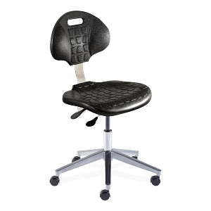 Biofit Unique U Series Chairs with ISO 6 Clean Room Package - Unique U Series Black Chairs with ISO 6 Clean Room Package, Aluminum Base and Chrome Finish without Arms, Low Seat Height, 16" - 21" - UUA-L-RC-T-XF-XA-ISO6-2DS