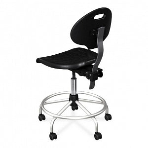 Biofit Unique U Series Chairs with ISO 6 Clean Room Package - Unique U Series Black Chairs with ISO 6 Clean Room Package, Steel Base and Chrome Finish without Arms, Low Seat Height, 17" - 21" - UUS-L-RC-T-XF-XA-ISO6-2DS