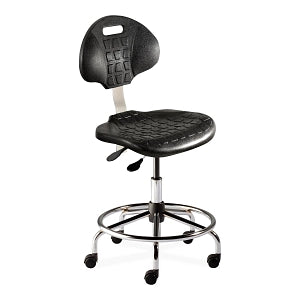 Biofit Unique U Series Chairs with ISO 6 Clean Room Package - Unique U Series Black Chairs with ISO 6 Clean Room Package, Steel Base and Chrome Finish without Arms, Medium Seat Height, 20" - 27" - UUS-M-RC-T-XF-XA-ISO6-2DS