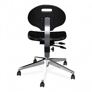 Biofit Unique U Series Chairs with ISO 6 Clean Room Package - Unique U Series Black Chairs with ISO 6 Clean Room Package, Aluminum Base and Chrome Finish without Arms, Low Seat Height, 16" - 21" - UUW-L-RC-T-XF-XA-ISO6-2DS