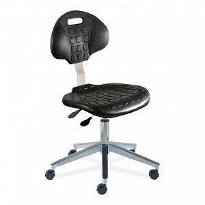 Biofit Unique U Series Chairs with ISO 6 Clean Room Package - Unique U Series Black Chairs with ISO 6 Clean Room Package, Aluminum Base and Chrome Finish without Arms, Low Seat Height, 16" - 21" - UUW-L-RC-T-XF-XA-ISO6-2DS