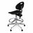 Biofit Unique U Series Chairs with ISO 6 Clean Room Package - Unique U Series Black Chairs with ISO 6 Clean Room Package, Aluminum Base and Chrome Finish without Arms, High Seat Height, 21" - 31" - UUW-H-RC-T-AFP-XA-ISO6-2DS