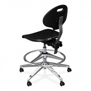 Biofit Unique U Series Chairs with ISO 6 Clean Room Package - Unique U Series Black Chairs with ISO 6 Clean Room Package, Aluminum Base and Chrome Finish without Arms, Medium Seat Height, 18" - 25" - UUW-M-RC-T-AFP-XA-ISO6-2DS