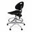 Biofit Unique U Series Chairs with ISO 6 Clean Room Package - Unique U Series Black Chairs with ISO 6 Clean Room Package, Aluminum Base and Chrome Finish without Arms, Medium Seat Height, 18" - 25" - UUW-M-RC-T-AFP-XA-ISO6-2DS