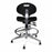 Biofit Unique U Series Chairs with ISO 6 Clean Room Package - Unique U Series Black Chairs with ISO 6 Clean Room Package, Aluminum Base and Chrome Finish without Arms, Medium Seat Height, 18" - 25" - UUW-M-RC-T-AFP-XA-ISO6-2DS