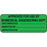 Label Paper Removable Approved For Use 2 1/4" X 7/8" Fl. Green 1000 Per Roll