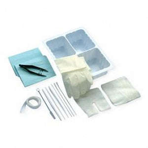 Busse Hospital Disposables Tracheostomy Care Sets - Tracheostomy Care Set with Gauze and Forceps, Sterile - 703