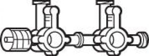 Baxter Two Gang 4-way Large Bore Stopcock - Stopcock, 4-Way, Large Bore, 2 Gang M - 2C6217