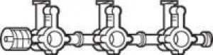 Baxter Three Gang 4-way Large-Bore Stopcock Manifold - Three Gang Large Bore Manifold, Stopcock - 2C6218