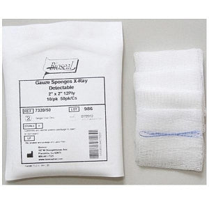 Bioseal X-Ray Sponge Gauze - X-Ray Gauze Sponge, 12-Ply, 3" x 3" - 7330/50