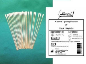 Bioseal Cotton Applicators - APPLICATOR, COTTON, TIP, 6" - 9625/100