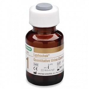 Bio-Rad Lyphochek Level 1 Quantitative Urine Control - Lyphochek Quantitative Urine Control, Level 1, Normal, 12 10-mL Bottles - 376