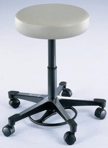 Blickman Health Foot-Operated Exam Stools - Foot-Operated Height-Adjustable Exam Stool, Aluminum Base, Black - 1041205025