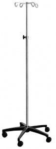 Blickman Health Aluminum Five Leg IV Pole - IV Stand, 5 Leg, Caster Base - 0561315000