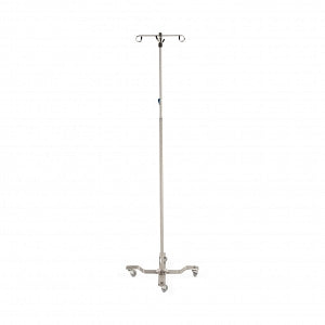 Blickman Stainless Steel Four Leg IV Poles - Stainless Steel 4-Leg Stand, Thumb-Operated, 4-Hook - 0518889400