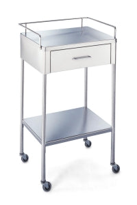 Blickman Health Ind Inc Stainless Steel Utility Tables - Utility Table, Stainless Steel, 1 Drawer, Shelf, 20" x 16" x 34" - 0217850000