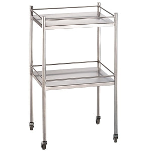 Blickman Health Ind Inc Stainless Steel Utility Tables - Utility Table, Stainless Steel, 2 Shelves, 20" x 16" x 34" - 0257852000