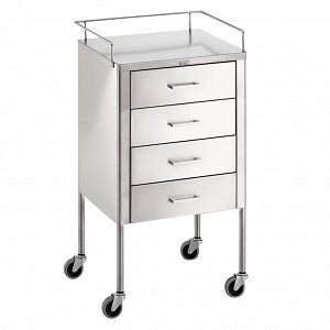 Blickman Health Ind Inc Stainless Steel Utility Tables - Utility Table, Stainless Steel, 4 Drawers, 20" x 16" x 34" - 247859000