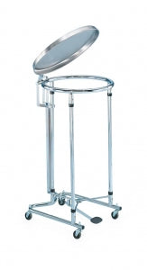 Blickman Stainless Steel Hamper Stands - Stainless Steel Hamper, 28" Diameter, Stainless Steel Lid - 8773SS-LF