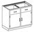 Blickman Health Ind Inc Stainless Steel Instrument Supply Cabinets - Instrument / Storage Cabinet, Stainless Steel Base, 2 Door, 2 Drawer, 35" x 22" x 35" - DD35HS