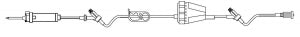 B Braun Rate Flow Regulators with ULTRASITE Injection Sites - IV Administration Rate Flow Regulator Set with 2 ULTRASITE Injection Sites, Universal Spike (20 drops / mL), 19 mL Priming Vol., 94" L, Back-Check Valve and On / Off Clamp - 375153