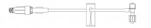 B Braun Standard-Bore Extension Set - Standard-Bore T-Port IV Extension Set with Ultrasite Valve, 8" - 473443