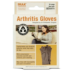 Brownmed IMAK Compression Open-Finger Arthritis Gloves - IMAK Compression Arthritis Glove Pair, Size M - A20171