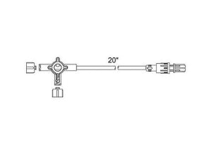 Smiths Medical Medex Stopcock with 20in Extension - Medex 3-Way Standard-Bore High-FlowStopcock - 36513