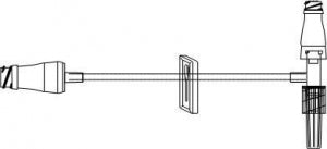 ICU Medical Extension Sets with Small Bore - Small Bore Non-DEHP Extension Set with T Connector, Clamp, Rotating Luer, 8" - B9900-629