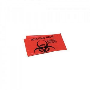 Berry Plastics Biohazard Bags - BAG, BIOHAZARD, LLD FOLDED, 3.00, RED, PR - 622560