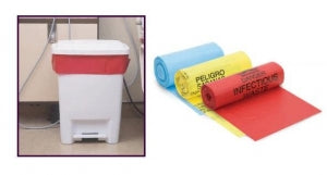 Berry Plastics Corp Hospi-Tuff LD Coreless Roll can liners - Hospi-Tuff Low Density Can Liner, "Biohazard", Coreless Roll, Red, 40" x 47", 1.80 Mil, 40-45 gal. - LHR4047XPR