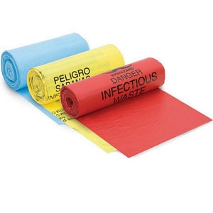 Berry FOLDED Hospi-Tuff LD CL - Hospi-Tuff Low Density Can Liner, Folded, Yellow, "Infectious Linen", 30.5" x 41", 20-30 gal., 1.00 Mil - LHF3041MPY