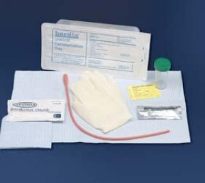 CR Bard BARDIA Urethral Catheters - Urethral Tray with Red Rubber Catheter, 15 Fr - 802115