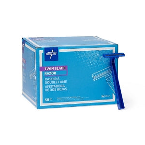 Medline Disposable Twin Blade Facial Razor - Disposable Facial Razors with Twin Blades - BRN1312