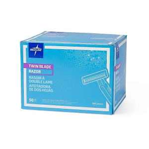 Medline Disposable Twin Blade Facial Razor - Disposable Facial Razors with Twin Blades - BRN1312