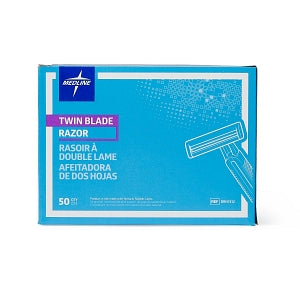 Medline Disposable Twin Blade Facial Razor - Disposable Facial Razors with Twin Blades - BRN1312