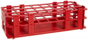 Bel-Art Products No-Wire Test Tube Racks - Bel-Art No-Wire Test Tube Rack for 10 to 13 mm Tubes, 90 Places, Red - F18746-0000