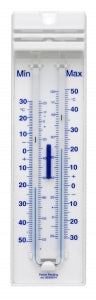 Bel-Art DURAC Maximum / Minimum Thermometers - H-B DURAC Liquid-In-Glass Maximum / Minimum Thermometer, -35 to 50° C (-30 to 120° F), Organic Liquid Fill - B60761-0000