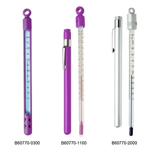 Bel-Art DURAC Plus Pocket Thermometers - H-B DURAC Plus Pocket Liquid-In-Glass Thermometer, -35 to 50° C, Window Plastic Case, Organic Liquid Fill - B60770-0100