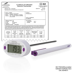 Bel-Art DURAC General Purpose Electronic Thermometers - H-B DURAC Calibrated Electronic Stainless Steel Stem Thermometer, -50/200° C (-58/392° F), 127 mm (5") Probe - B60900-1100