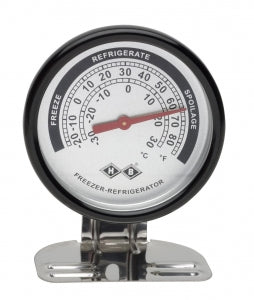 Bel-Art DURAC Bi-Metallic Refrigerator / Freezer Thermometer - H-B DURAC Bi-Metallic Refrigerator / Freezer Thermometer, -30 to 30° C (-20 to 80° F), Stainless Steel Case - B61320-2100