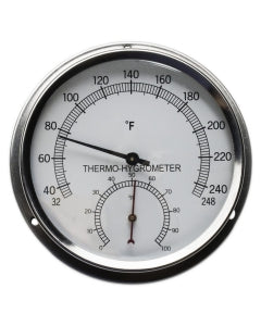 Bel-Art DURAC Thermometer-Hygrometer - H-B DURAC Thermometer-Hygrometer, 32/248° F, 0/100% Humidity Range, Stainless Steel - B61505-0100