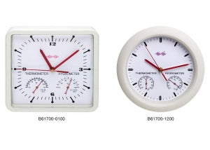 Bel-Art DURAC Thermometer-Hygrometer Clocks - H-B DURAC Thermometer-Hygrometer Square Clock, -30/50° C - B61700-0100