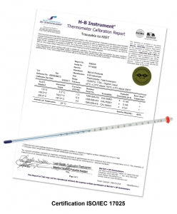 Bel-Art Products DURAC Plus Calibrated Liquid-In-Glass Thermometer - H-B DURAC Plus Calibrated Liquid-In-Glass Thermometer, -50 to 50° C, Total Immersion, Organic Liquid Fill - B60205-1800