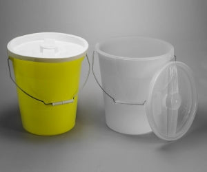 Bel-Art Plastic Pails - 13.2 L Yellow Polyethylene Pail with Lid - F16772-0000