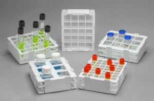 Bel-Art Products No-Wire Bottle and Vial Racks - Bel-Art No-Wire Bottle and Vial Rack for 13 to 16 mm Bottles and Vials, 30 Places - F18514-0016