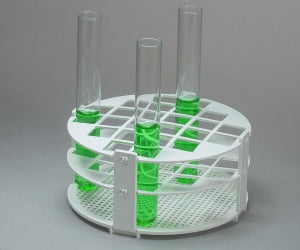 Bel-Art Products No-Wire Round Racks - Bel-Art No-Wire Round Test Tube Rack for 16 to 20 mm Tubes, 24 Places, White - F18741-0020