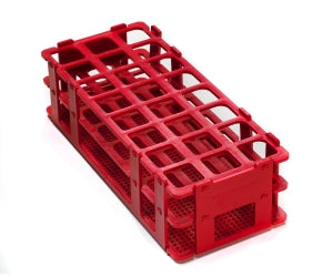 Bel-Art Products No-Wire Test Tube Racks - Bel-Art No-Wire Test Tube Rack for 20 to 25 mm Tubes, 24 Places, Red - F18746-0003