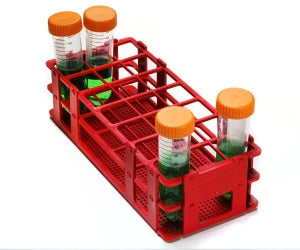 Bel-Art Products No-Wire Test Tube Racks - Bel-Art No-Wire Test Tube Rack for 25 to 30 mm Tubes, 21 Places, Red - F18746-0004